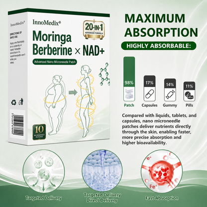 🥝InnoMedix® Moringa Berberine x NAD+ 20-IN-1 Advanced Nano Microneedle Patch( 𝐉𝐮𝐬𝐭 𝐨𝐧𝐜𝐞 𝐚 𝐝𝐚𝐲, 𝐯𝐢𝐬𝐢𝐛𝐥𝐞 𝐜𝐡𝐚𝐧𝐠𝐞𝐬 𝐢𝐧 𝟕 𝐝𝐚𝐲𝐬)