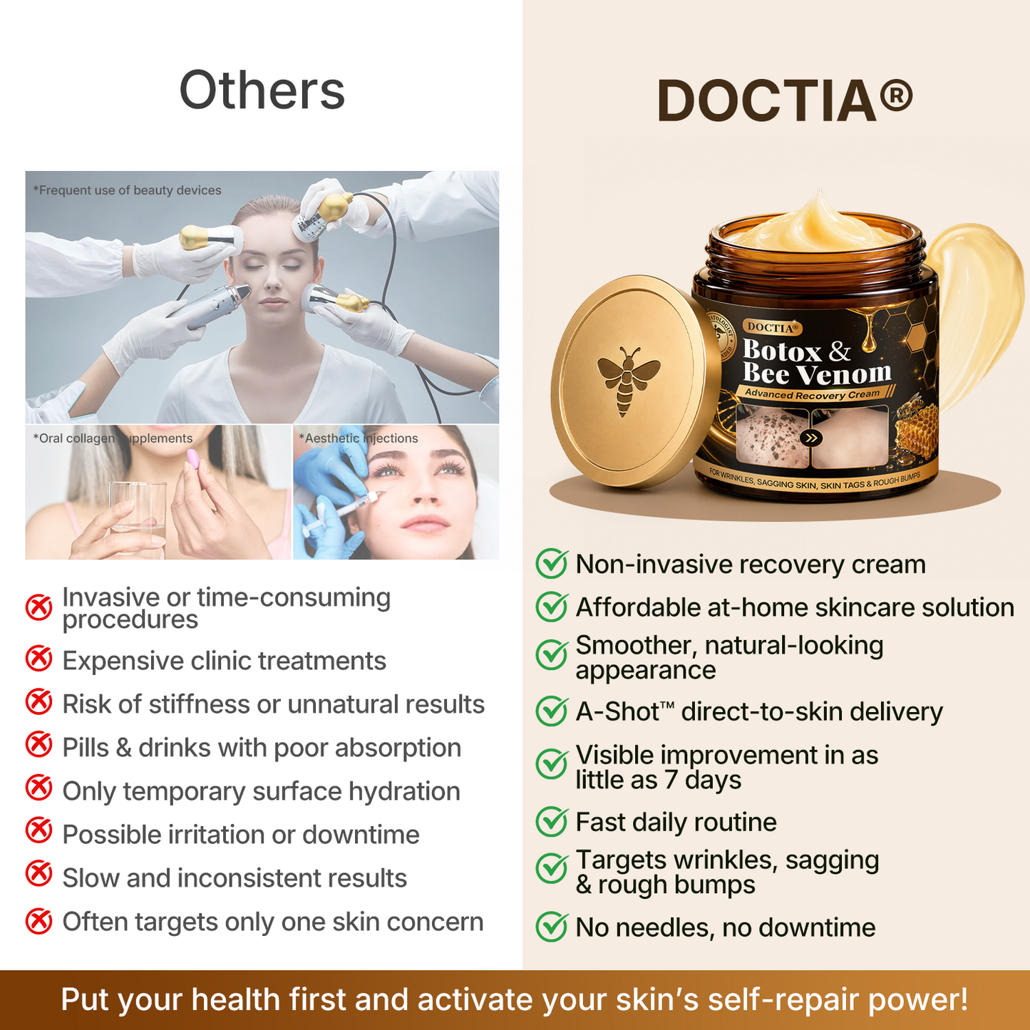 👑Made and Shipped from US ✨🔥 DOCTIA® Botox & Bee Venom Advanced Recovery Cream—For Wrinkles, Sagging Skin, Skin Tags & Rough Bumps