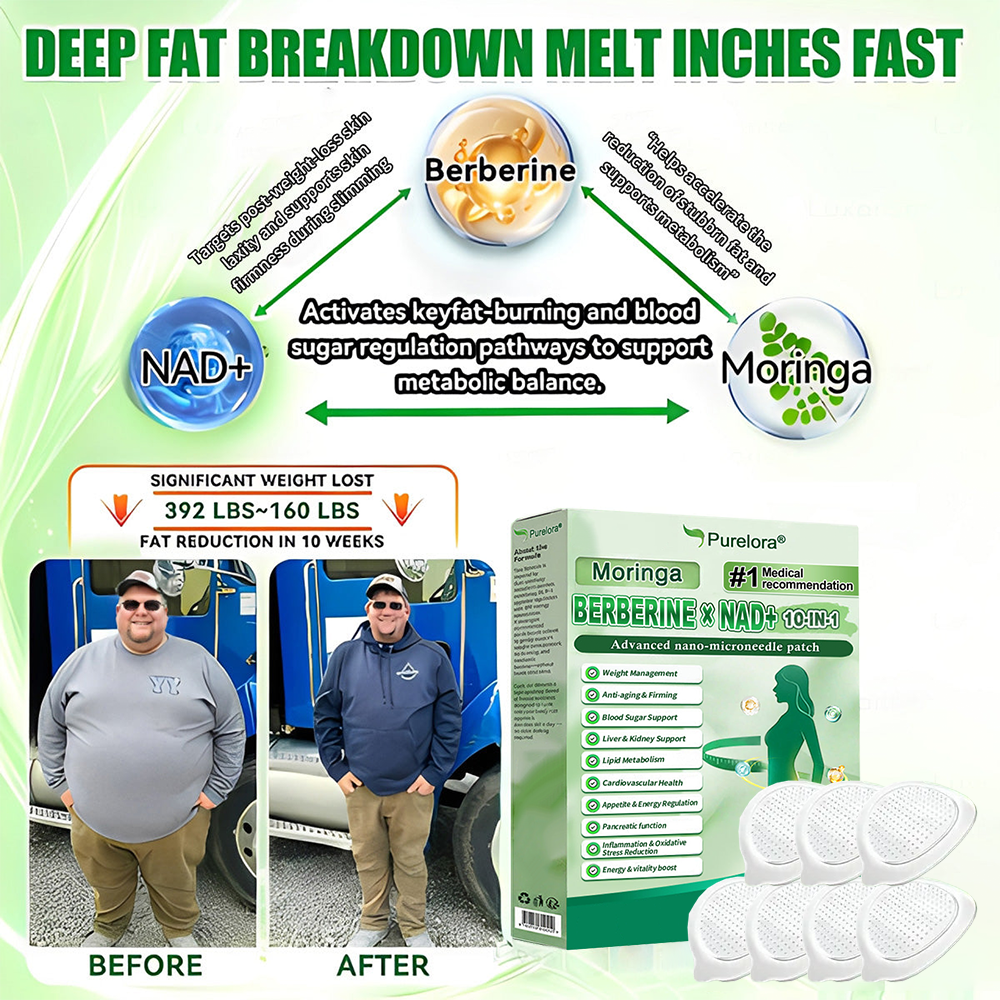 🍀New Arrival · Hot Seller | 𝐇𝐞𝐚𝐥𝐫𝐢𝐳𝐞®Moringa Berberine × NAD⁺ 10-in-1 Nano Microneedle Patch (Just once daily, visible changes in 7 days) ✅ Supports weight management, loose skin, diabetes care, sleep apnea, joint comfort, and more