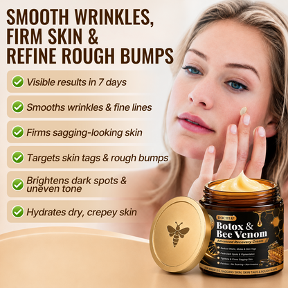 Made and Shipped from US DOCTIA® 🐝Botox & Bee Venom Advanced Recovery Cream—For Wrinkles, Sagging Skin, Skin Tags & Rough Bumps