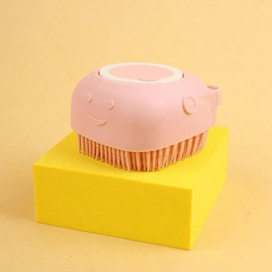 1pc Pet Bath Brush With Built-In Soap Reservoir, Suitable For Cats And Dogs