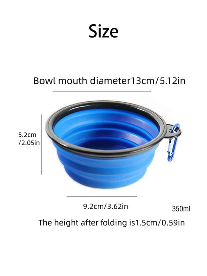 1pc Two Tone Foldable Pet Bowl