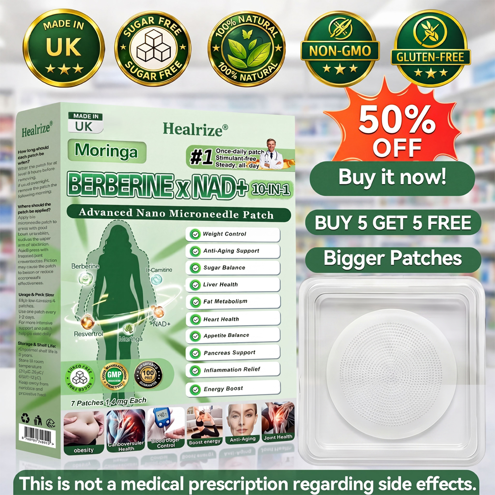 🍀New Arrival · Hot Seller | 𝐇𝐞𝐚𝐥𝐫𝐢𝐳𝐞®Moringa Berberine × NAD⁺ 10-in-1 Nano Microneedle Patch (Just once daily, visible changes in 7 days) ✅ Supports weight management, loose skin, diabetes care, sleep apnea, joint comfort, and more