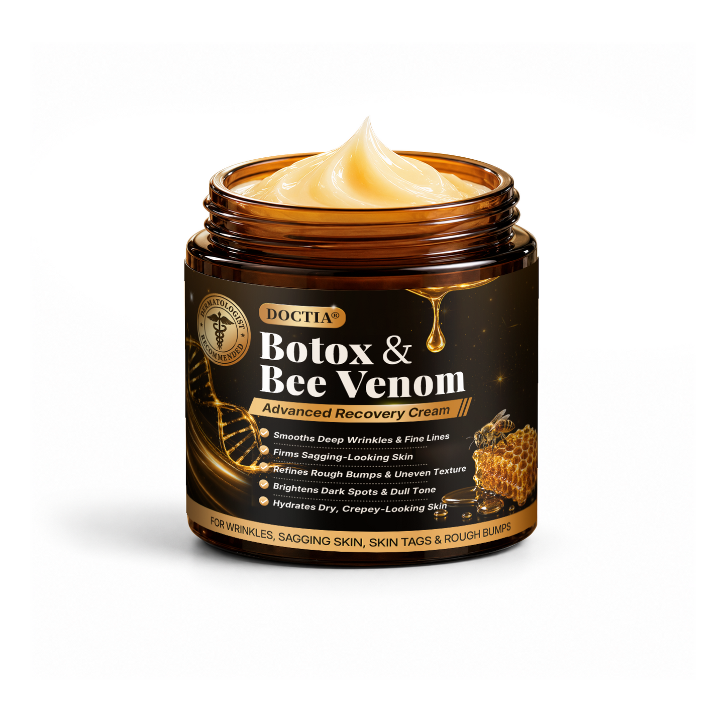 Made and Shipped from US 🍀 DOCTIA® Botox & Bee Venom Advanced Recovery Cream—For Wrinkles, Sagging Skin, Skin Tags & Rough Bumps